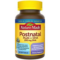 Nature Made Postnatal + DHA Softgels, 60 Count, Support for Breastfeeding Moms† (Packaging May Vary)
