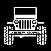 CCI Jeep Girl Decal Vinyl Sticker|Cars Trucks Vans Walls Laptop| White |5.5 x 5.5 in|CCI1224