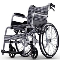 ZHLXZ Aluminum Alloy Wheelchair Portable Folding Elderly Disabled Scooter Double Fork More Stable (Black)