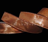 5 Yards Sale Shiny Copper Metallic Wired Ribbon 1 1/2"W