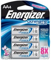 2 Pack Energizer L91BP-4 Ultimate Lithium AA Batteries 4 Batteries per Package