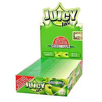 24 Packs (1 box) Juicy Jay's 1.25" Pure Hemp Rolling Papers - Green Apple