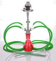 4 hose 23" Zalameh Red Hookah Shisha Nargila water glass vase pipes smoke sale