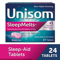 Unisom SleepMelts, Nighttime Sleep-aid, Diphenhydramine HCI, 24 Tablets