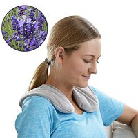Carex Lavender Neck Wrap with Warm and Cold Therapy for Stress Relief - Microwavable Heating Pad for Neck and Shoulders, Gray Color