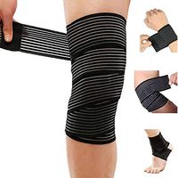 Extra Long Elastic Compression Knee Brace Wrap for patellar Tendon Support Strap for Plantar Fasciitis, Stabilising Ligaments, Joint Pain, Swelling Sprains, Squat, Basketball, Running, Tennis