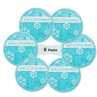 Small Hot Cold 6 Packs, Reusable Breastfeed Injury, Kids Pain Relief, Headache, Tired Eyes, Instant Round Cold Ice Pack with Cloth Backing