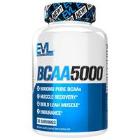 Evlution Nutrition BCAA5000, Branched Chain Amino Acids, Muscle Building Capsules with 5 Grams of BCAAs (30 Servings)