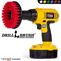 Red Drill Brush Heavy Duty Cleaning Brush with Stiff Bristles by Drillbrush