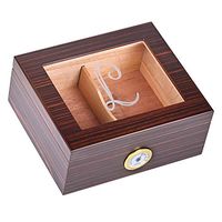 Personalized Glass Top Cigar Humidor Box - Monogrammed Cigar Humidor - Humidor - Holds 25-50 Cigars - Cedar Divider - Initial L
