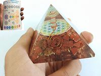 Free 20 Page Chakra Booklet with New Red Jesper Flower Unique Chakra Orgone Pyramid Crystal Gemstones,Meditation Business Prosperity Success,Improve Your Confidence, Job Improvement by V Jewels
