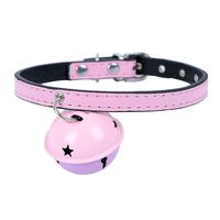 Adjustable Pets Collar with Small Bell, [1 Pack] Dog Cat Puppy Collar Pets Necklace Decoration Ornaments Accessories (Pink)