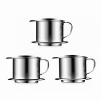 3 Pack Vietnamese Coffee Drip Filter Maker Stainless Steel Coffee Drip Cup Filter Maker Strainer Vietnamese Traditional Coffee Phin Filter Infuser Coffee Drip Brewer for Office, Home, Restaurant, Cafe