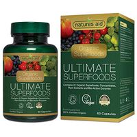 Natures Aid Organic Ultimate Superfoods (31 Organic, Enzymes) 60 Vcaps - 4 Pack