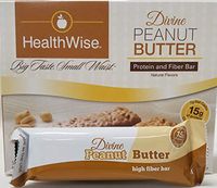 Healthwise - Divine Peanut Butter | Gluten Free Diet Snack Bars | Hunger Control and Appetite Suppressant High Protein, Low Fat, Chol Free, Low Net Carbs, High Fiber (7 Bars)