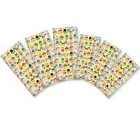 Jillson Roberts 48-Count Printed Clear Christmas Cello Bags in Assorted Sizes with Twist Ties, Holiday Emoji