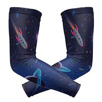 LEVEIS Hand Drawn Space Arm Sleeves UV Protection for Men Women Sunblock Protective Gloves Running Golf Cycling Driving Long Arm Cover 1 Pair
