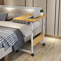 CHICTI Overbed Table with Wheels Heavy-Duty Movable Couch Sofa End Table, Portable Notebook Desk Side Table Hospital and Home Use Lightweight (Size : 80x50cm)