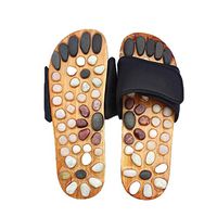 FAREVER Massage Slippers, Foot Massage Shoes for Women Men Home with Natural Stones Shiatsu Arch Pain Relief, Fit Men 10 Feet Size