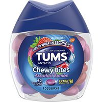 Tums Chewy Bites Assorted Berries Antacid Hard Shell Chews for Heartburn Relief, 32 Count