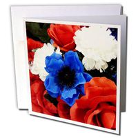 3dRose Floral Patriotic - Greeting Cards, 6 x 6 inches, set of 12 (gc_17725_2)