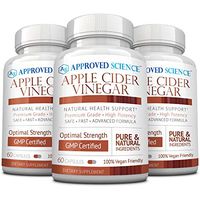 Approved Science® Apple Cider Vinegar with Mother and Piperine - Helps Detoxify, Boost Metabolism, Reduce Inflammation - 3 Vegan Friendly Bottles