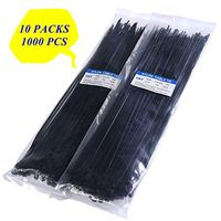 1000 pcs 12" Nylon Plastic Zip Trim Wrap Cable Loop Ties Wire Self Lock 40 lbs TKT-11