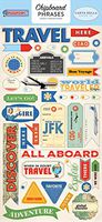Carta Bella Paper Company CBPAS84022 Passport 6x12 Chipboard Phrases, Red, Blue, Sky Blue, Yellow, Forest Green