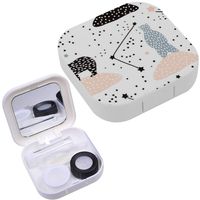 Portable Contact Lens Case Box Travel Kit Mirror + Bottle + Tweezers Container Holder [ Polar Bears Silhouette ]