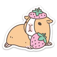Strawberry and Guinea Pig Vinyl Sticker for Laptop and Tumbler