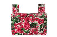 Qelse Designer Walker Bag 3-Pocket Tote Organizer Pouch Pink and Green Flowers Accessories for Beautiful Mobility