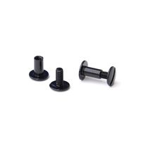 1/2 in. Black Aluminum Chicago Screws/Screw Posts (Qty 100 Sets)