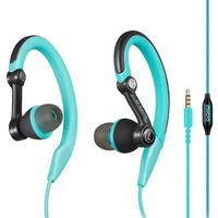 mucro Running Headphones Over Ear in Ear Sport Earbuds Earhook Wired Stereo Workout Ear Buds for Jogging Gym for Samsung Android Phones Tablets (Blue)