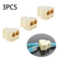 New 3X RJ45 CAT5 6 Ethernet Cable LAN Port 1 to 2 Socket Splitter Connector Adapter