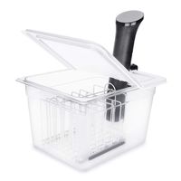 EVERIE Sous Vide Container 12 Qt with Collapsible Hinged Lid and Rack, Compatible with Anova Nano and AN500-US00 and Instant Pot, SET-12-NANO-PP
