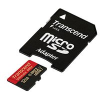 Transcend 32 GB microSDHC Class 10 UHS-I Memory Card with Adapter 90 MB/S (TS32GUSDHC10U1)