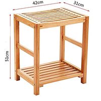 ZHAOYONGLI Bathing Aid for Bathroom Stool Solid Wood Bamboo Bathroom Storage Stool Non-Slip Bath Stool Waterproof Durable (Color : Bamboo Color, Size : 423151cm)