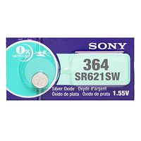 Sony 364 (SR621SW) 1.55V Silver Oxide 0% Hg Mercury Free Watch Battery (2 Batteries)