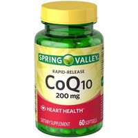 Spring Valley Rapid-release Coq10 200 Mg, Heart Health, 60 Softgels