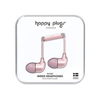 Happy Plugs in-Ear Fashion-Tech Headphones with Mic and Remote, Pink Gold