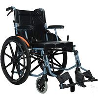 Wheelchair Medical Equipment Steel Lightweight Folding, 360° Rotating Front Wheel in 9.2 Inch, Net Weight 18.5kg,Suitable for Home and Medical(Color:Black) Walker Assist Device