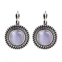 Meolin Vintage Long Earrings Carved Boho Big Drop Earrings Hippie Earrings,Gray,2.51.8cm