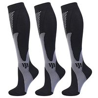 Compression Socks 20-30 mmHg for Men Women Medical Nurses Athletic Travel (3Black, L/XL)
