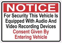 StickerTalk Vehicle is Equipped with Recording Devices Vinyl Sticker, 5 inches by 3.5 inches