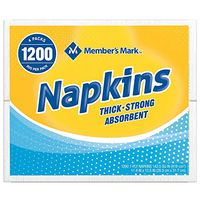 Member's Mark 1-Ply Everyday White Napkins, 11.4" x 12.5" (4 pk., 300 ct. per pack) - 2 x 4 PACK