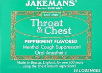 Jakemans Lozenge Throat and Chest, Peppermint, 24 Count