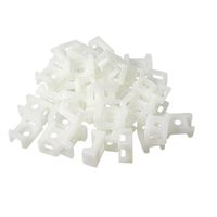 uxcell 4.5mm Cable Tie Mount Wire Buddle Saddle Type Plastic Holder White 100PCs