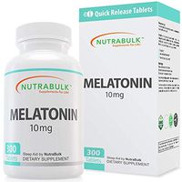 NutraBulk Melatonin 10 mg Tablets – Quick Release Natural Nighttime Sleep Aid for Adults. (300 Count)