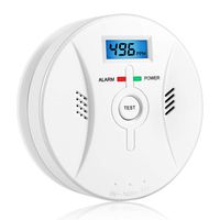 Combination Smoke and Carbon Monoxide Detector Alarm Digital Display for Travel Home Bedroom and Kitchen 9V Battery Operated