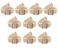 LiftAid Transfer Gait Belt w/Metal Buckle & Belt Loop Holder - Washable - 60"L x 2"W - 1 Year Warranty (Beige Pack of 10)